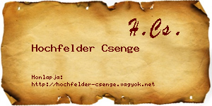 Hochfelder Csenge névjegykártya